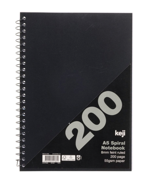 Notebook A5, 200 Pages Black